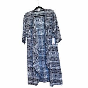 LuLaRoe SHIRLEY Kimono Size M Black, White & Grey